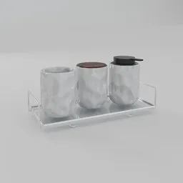 Ceramic Bathroom Canister & Dispenser Kit