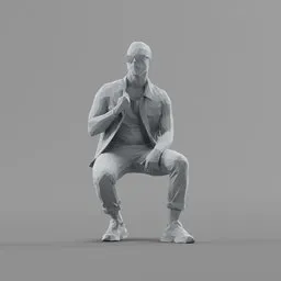 Lowpoly Male Sitting