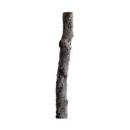 Detailed 3D photogrammetry model of a textured peach tree log for Blender rendering.