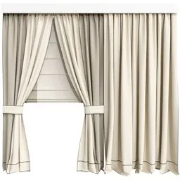 MI Silk And Cotton Curtain Set