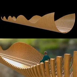 Modern wooden bridge