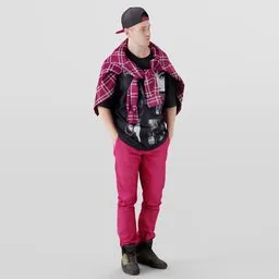 Young guy keeps his hands in pockets