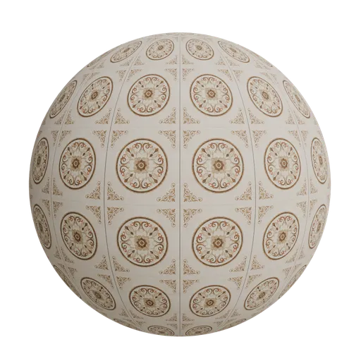 Classic waterjet marble medallion