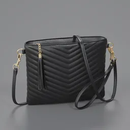 Vegan Leather Shoulder Purses - Black