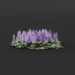 Detailed 3D flower hedge model suitable for Blender, ideal for game environments and garden scenes.