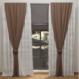 Mocha Harmony Layered Curtains