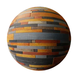 6K resolution colorful wooden tiles texture for photorealistic rendering in Blender 3D and PBR applications.