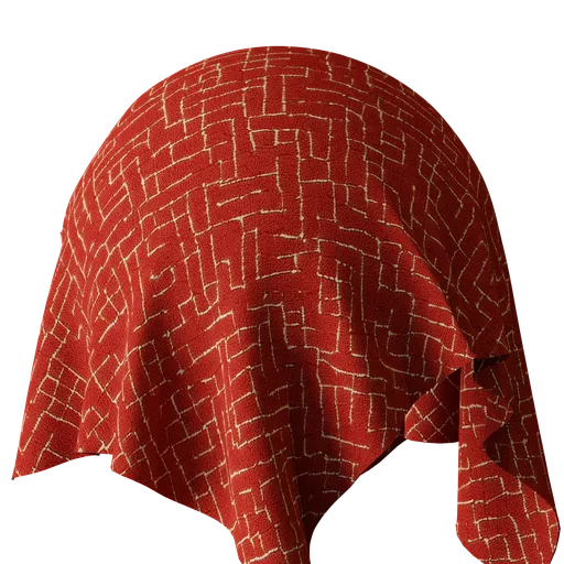 High-resolution PBR Old Used Red Carpet texture for Blender 3D artists.