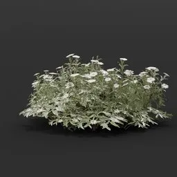 Detailed 3D model of a dense flower bush with customizable petals for virtual landscaping in Blender.