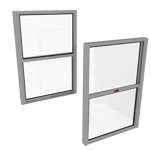Realistic top-bottom sliding window 3D asset for architectural visualization in Blender.