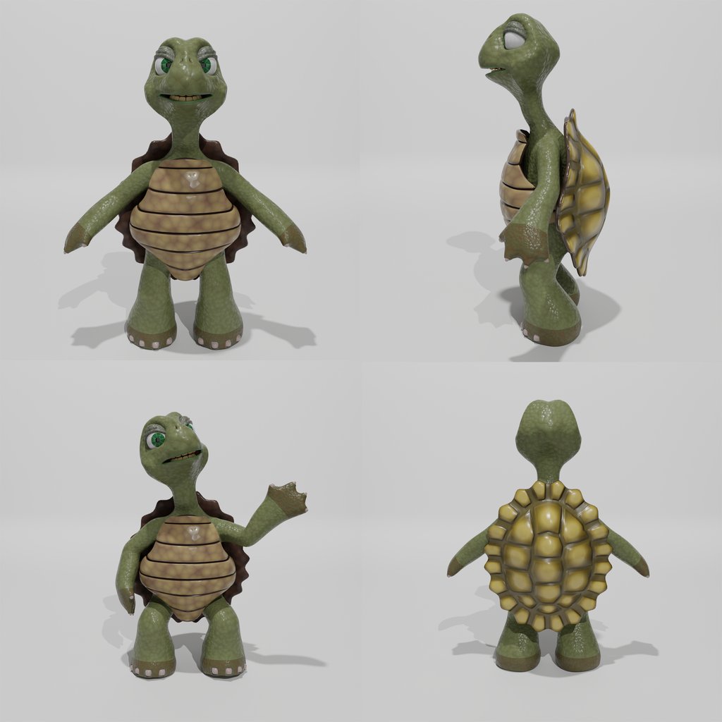 Cartoon Turtle – Rigged | FREE Reptiles models | Blendkit