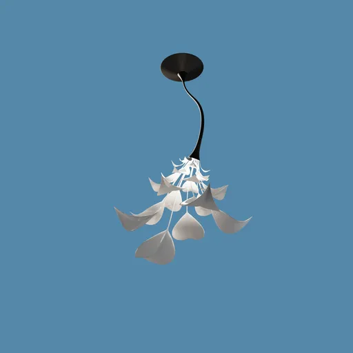 Detailed 3D rendering of a floral ceiling light, ideal for Blender 3D artists.