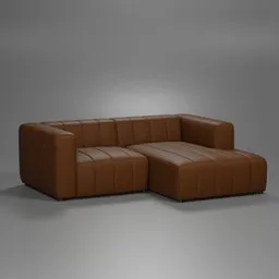 Modern Brown Leather Sectional Sofa