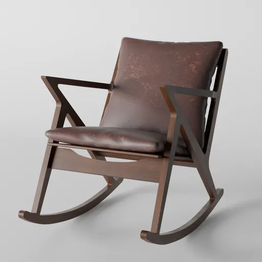 Mid Centery Modern Leather Rocking chair