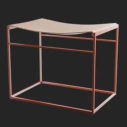 Blue Dot Common Leather Stool