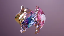 Abstract Iridescent Fluid Glass Ribbon