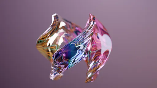 Abstract Iridescent Fluid Glass Ribbon