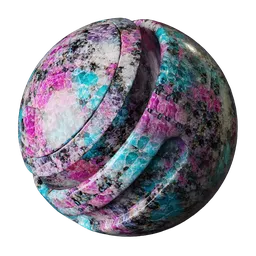 Neon Cyan Magenta Granite
