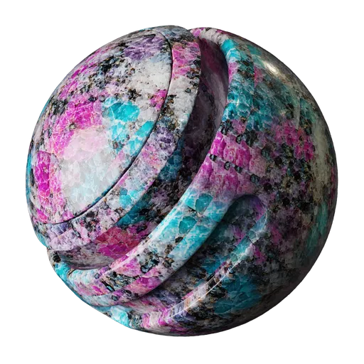 Neon Cyan Magenta Granite