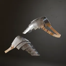 Realistic Blender 3D armor model with detailed metallurgy and leather straps, optimized for subdivisions and historical reenactment.