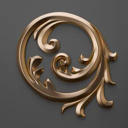 Ornate 3D classic scrollwork model for Blender detailing projects, enhances speed & quality in design decoration.