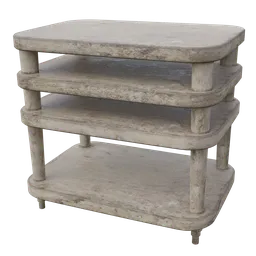 Realistic textured 3D side table, perfect for virtual interiors, compatible with Blender 3D software.