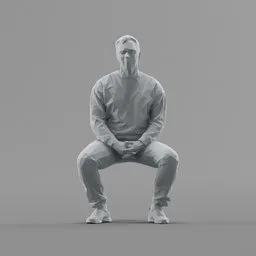 Lowpoly Male Sitting