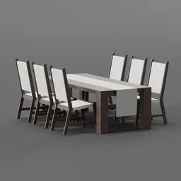 Roped Wooden Dining Set