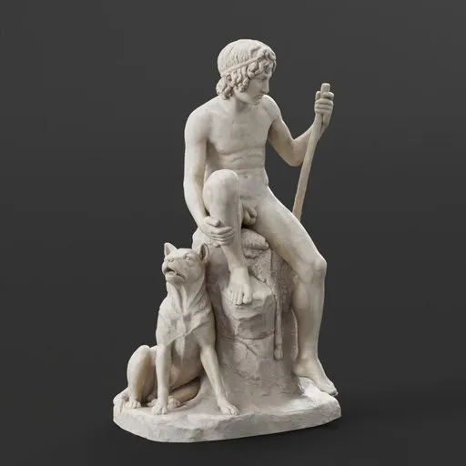 statue of The Shepherd Boy and His Hound