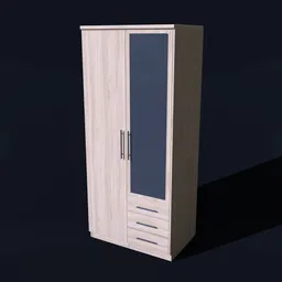 Wooden Almirah with Drawers