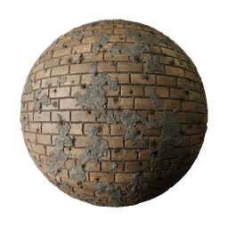Damaged brick wall