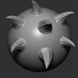 Blender 3D sculpting brush for detailed horns and tails on creature models.