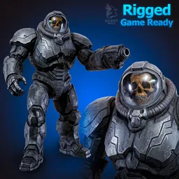 Skull Marine-Rigged-Animated