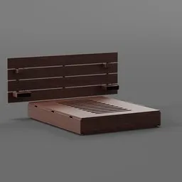 Bed frame with storage chestnut
