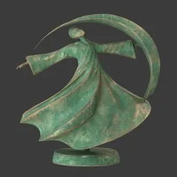 Dancing human oxydated statue