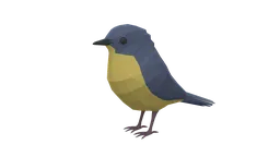 3D geometric robin model in Blender, optimized for low-poly visualization with separated eye mesh, ideal for CG projects.