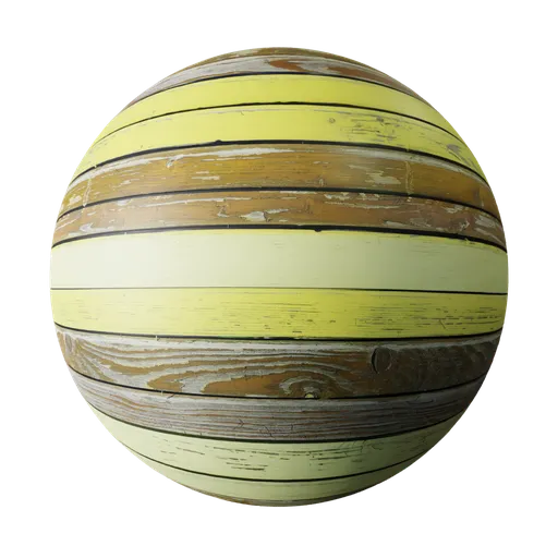 Painted wooden planks
