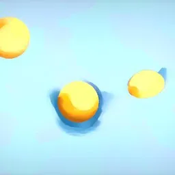 Yellow Spheres Deforming Soft Surface