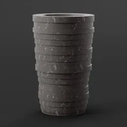 Detailed 3D model of a structured, stone-like washbasin for Blender rendering and utility design visualization.