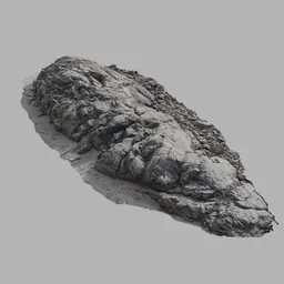 "Photoscanned rock model for Blender 3D of a Pacific Ocean shore in British Columbia, Canada. Detailed 3D model featuring rocky textures and volcanic formations on the shoreline. Perfect for environmental scenes in 3D animation and design projects."