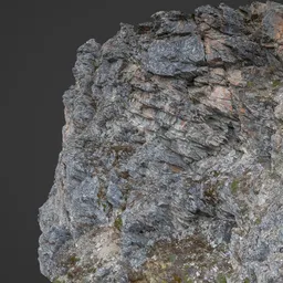 Highly detailed 3D model of a rocky cliff surface, suitable for Blender environments and virtual scenery.