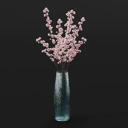 Pink Blossom Glass Vase