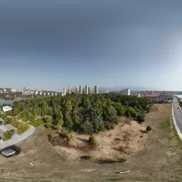 Highsky building green tree lake clouds