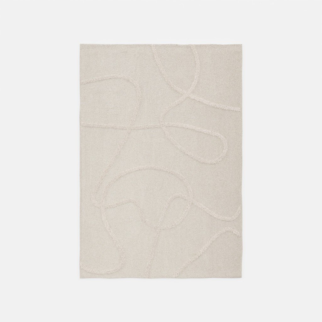 White and rattan rug | FREE Interior Design models | Blendkit