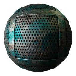 Metal Rivets Teal Perforated