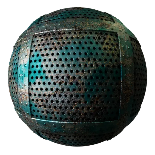 Metal Rivets Teal Perforated