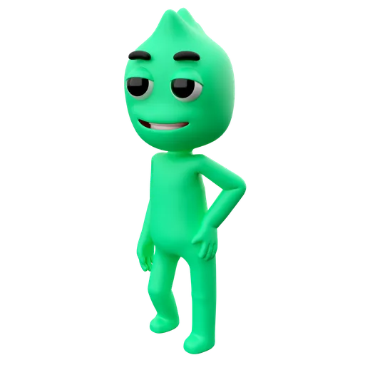Stylized cartoon character