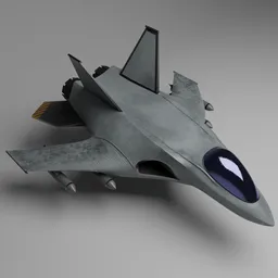 Stylized F22 Fighter Jet Grey