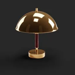 "Gold Umbrella Lamp Shade in a Minimalistic 1920s Style - Blender 3D Model for Table Lamps. Inspired by Aleksander Orłowski and Carlo Galli Bibiena, this architectural rendering captures the essence of the era. Adaptable light intensity for a customized ambience."