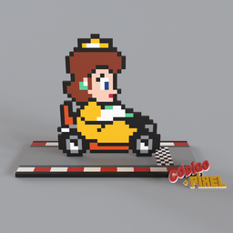 SMK012 - Super Pixel Kart Princess Daisy Voxel Art